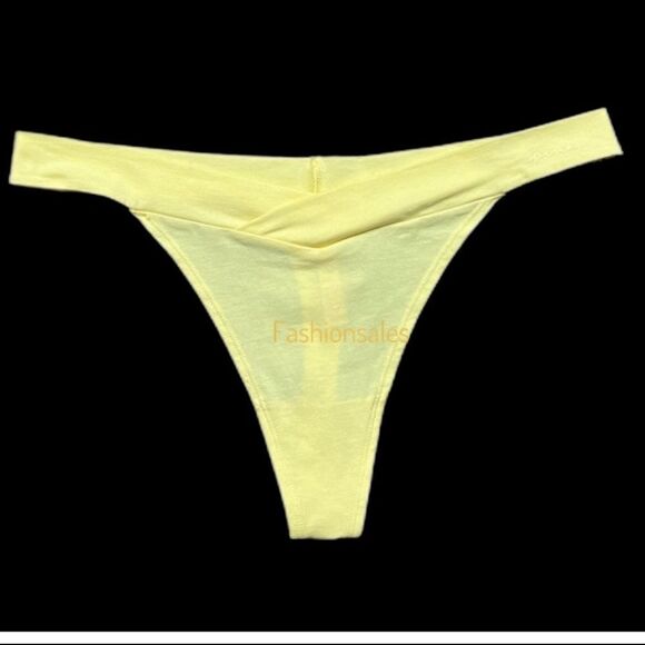 Victorias Secret Pink Set of 4 Soft Cotton Thong Panty Gray Yellow Green Xlarge - Picture 7 of 8